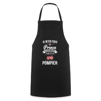 Fous du prince charmant sauf s'il est pompier - Tablier de cuisine - noir - Devant - AI Model Male 185 dark (185cm)