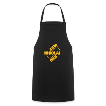 Geschenk für Nicolai - Kochschürze - Schwarz - Vorne - AI Model Male 185 dark (185cm)