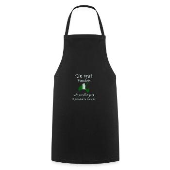Un vrai vaudois - Tablier de cuisine - noir - Devant - AI Model Male 185 dark (185cm)