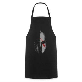 Spartaner 300 Antikes Griechenland Geschenkidee - Kochschürze - Schwarz - Vorne - AI Model Male 185 dark (185cm)