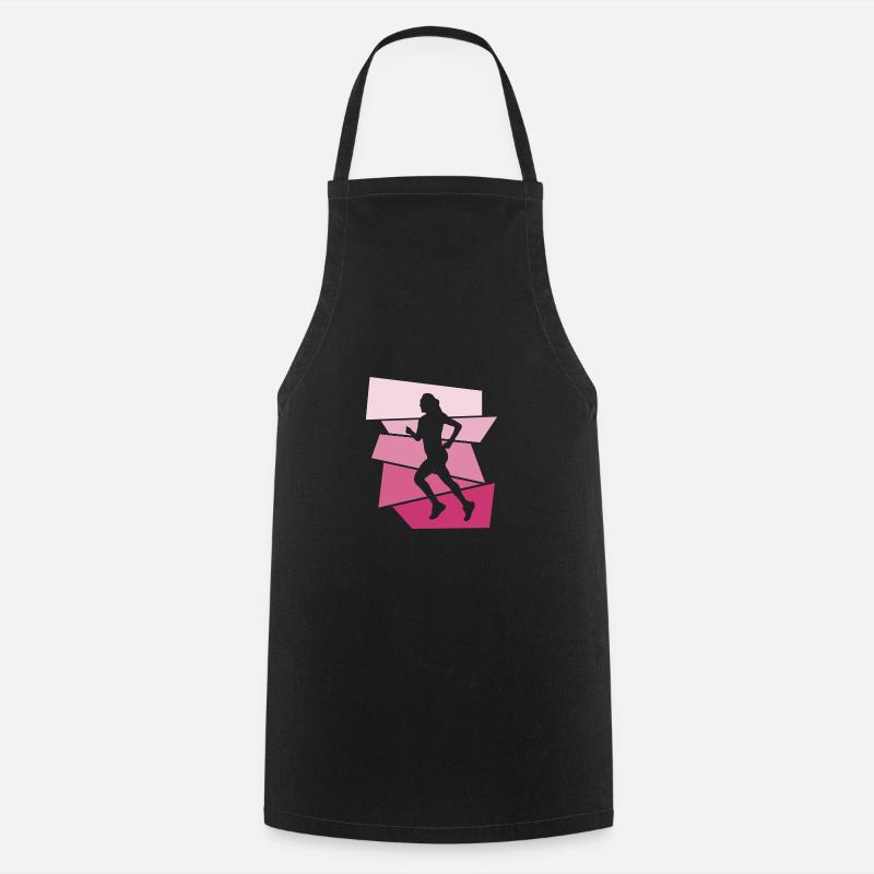 Coureuse abstraite rose - Tablier de cuisine - noir