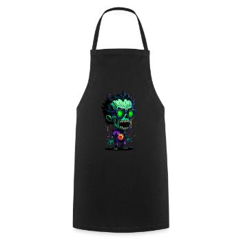 Bunter cooler Zombie - Kochschürze - Schwarz - Vorne - AI Model Male 185 dark (185cm)