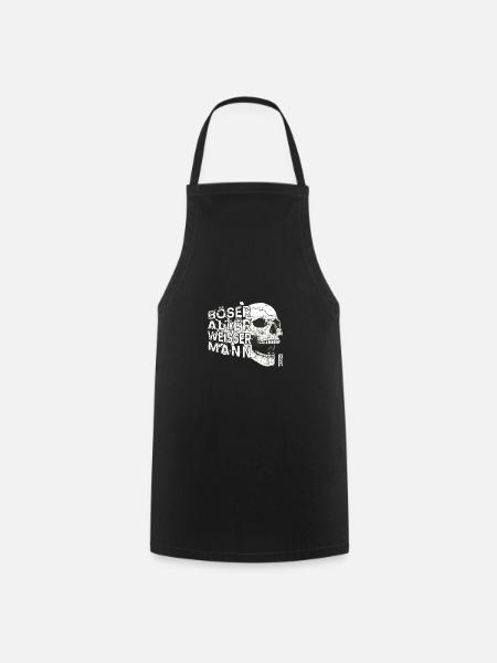 Böser alter weisser Mann - vintage retro weiss - Kochschürze - Schwarz