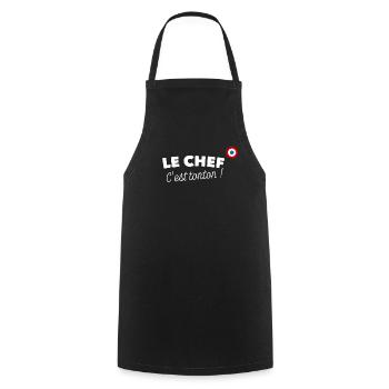 Tablier personnalisé 🍴 Le chef c'est TONTON ! - Tablier de cuisine - noir - Devant - AI Model Male 185 dark (185cm)