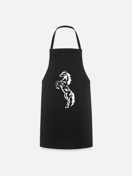 Cheval, équitation, cavalier, chevaux - Tablier de cuisine - noir