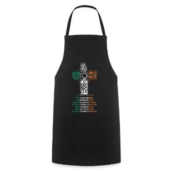 Celtic Cross - Cooking Apron - black - Front - AI Model Male 185 dark (185cm)