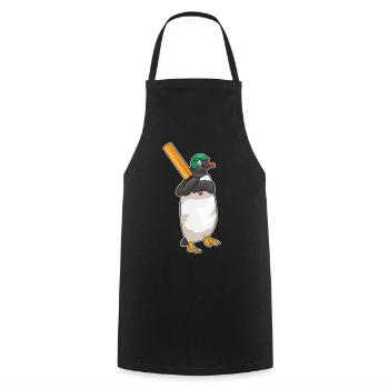 Pinguin Cricket Cricketschläger - Kochschürze - Schwarz - Vorne - AI Model Male 185 dark (185cm)
