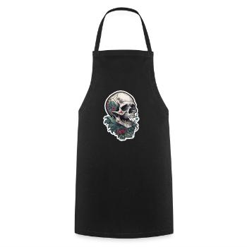 Conception de crâne d’impression de tatouage - Tablier de cuisine - noir - Devant - AI Model Male 185 dark (185cm)