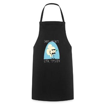 Sweet Popcorn Funny Pop Culture Cartoon Parody - Cooking Apron - black - Front - AI Model Male 185 dark (185cm)