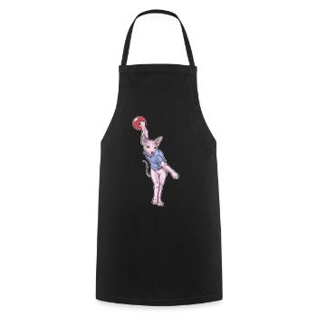 Sphynx Cat Bowling Bowling Ball - Cooking Apron - black - Front - AI Model Male 185 dark (185cm)