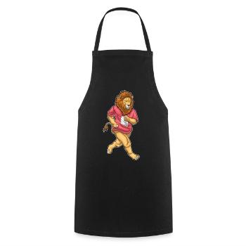 Lion Jogger Jogging Sport - Cooking Apron - black - Front - AI Model Male 185 dark (185cm)