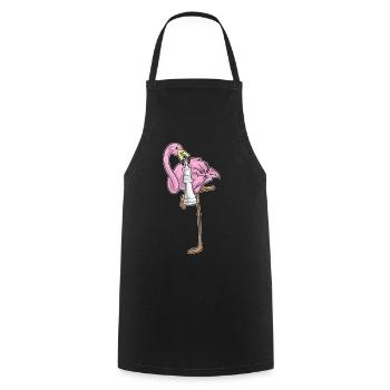 Flamingo Chess Piece King Chess - Cooking Apron - black - Front - AI Model Male 185 dark (185cm)