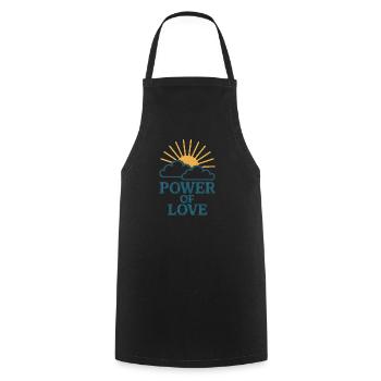 Pouvoir de l’amour : Soleil sur les nuages - Tablier de cuisine - noir - Devant - AI Model Male 185 dark (185cm)