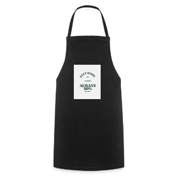 Devise 110 % fitness - Tablier de cuisine - noir - Devant - AI Model Male 185 dark (185cm)