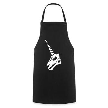 White Unicorn Skull - Cooking Apron - black - Front - AI Model Male 185 dark (185cm)