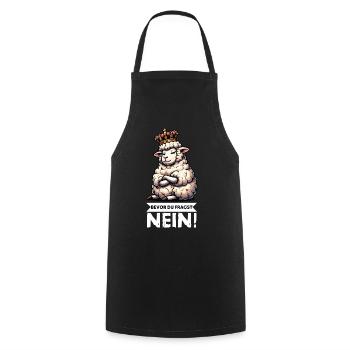 Before you ask: sheep, sheep, shepherd, sheep farmer - Cooking Apron - black - Front - AI Model Male 185 dark (185cm)