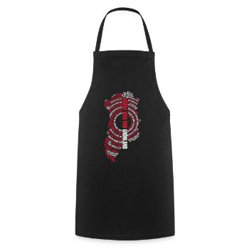 Déclaration « Pas les mains au Groenland » - Tablier de cuisine - noir - Devant - AI Model Male 185 dark (185cm)