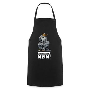 Avant que vous ne demandiez : pas de perroquet gris d’Afrique, perroquet, perroquet, perroquet, perroquet - Tablier de cuisine - noir - Devant - AI Model Male 185 dark (185cm)