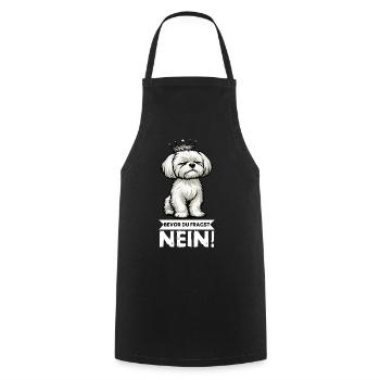 Avant que vous ne demandiez : No Malteser Malteserbesitzer - Tablier de cuisine - noir - Devant - AI Model Male 185 dark (185cm)