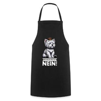 Avant que vous ne demandiez, pas de Westie Westland Terrier - Tablier de cuisine - noir - Devant - AI Model Male 185 dark (185cm)