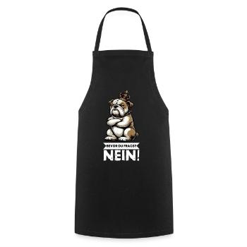 Before you ask No English Bulldog Bully - Cooking Apron - black - Front - AI Model Male 185 dark (185cm)