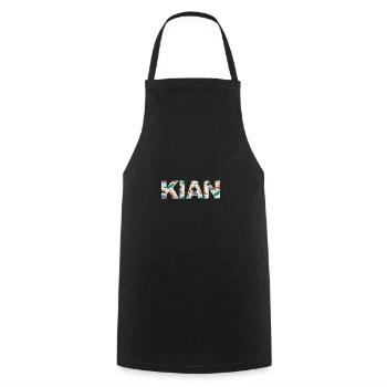 KIAN - Schöner Jungen Name mit Dinosaurier - Kochschürze - Schwarz - Vorne - AI Model Male 185 dark (185cm)