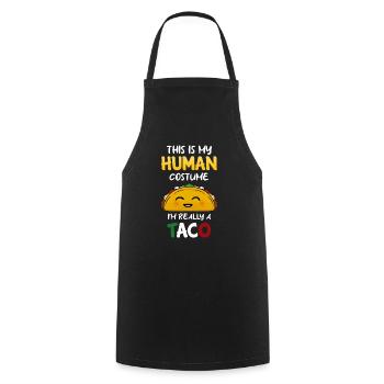 Taco Tortilla Mais Mexiko Essen I Geschenk - Kochschürze - Schwarz - Vorne - AI Model Male 185 dark (185cm)