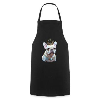 Tête de bouledogue français sur chemise et accès - Tablier de cuisine - noir - Devant - AI Model Male 185 dark (185cm)