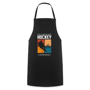 Life is better with Hockey - Kochschürze - Schwarz - Vorne - AI Model Male 185 dark (185cm)