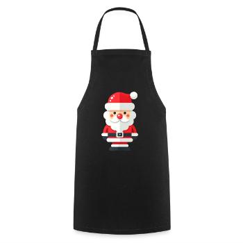 Weihnachtsmann - Kochschürze - Schwarz - Vorne - AI Model Male 185 dark (185cm)