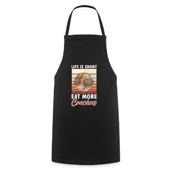 Concha Hispanique Mexicain Pan Dulce - Tablier de cuisine - noir - Devant - AI Model Male 185 dark (185cm)