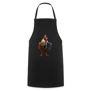 Hahn Akkordeon - Kochschürze - Schwarz - Vorne - AI Model Male 185 dark (185cm)