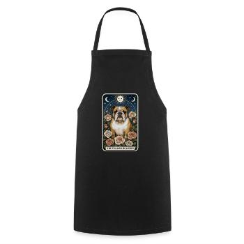 Englische Bulldogge - Kochschürze - Schwarz - Vorne - AI Model Male 185 dark (185cm)