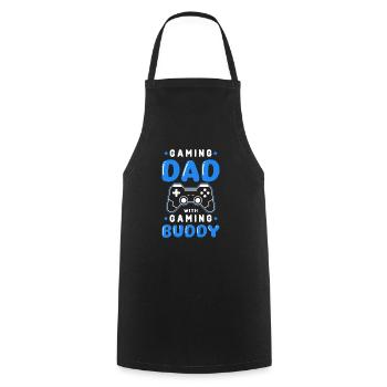 Gamer Father Offspring Baby Child Gamer Joystick - Cooking Apron - black - Front - AI Model Male 185 dark (185cm)