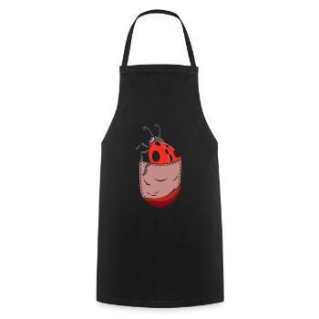 Ladybug Breast Pocket Animal Lovers Coccinelles - Tablier de cuisine - noir - Devant - AI Model Male 185 dark (185cm)