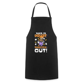 Retro Cartoon Character Cartoon Illustration - Cooking Apron - black - Front - AI Model Male 185 dark (185cm)