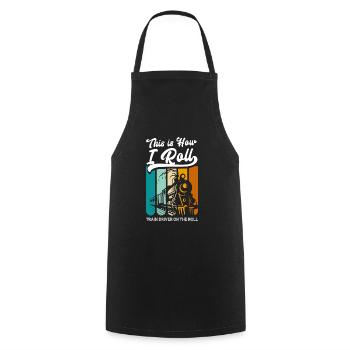Train Railroad Workers Train Guiding Station - Cooking Apron - black - Front - AI Model Male 185 dark (185cm)