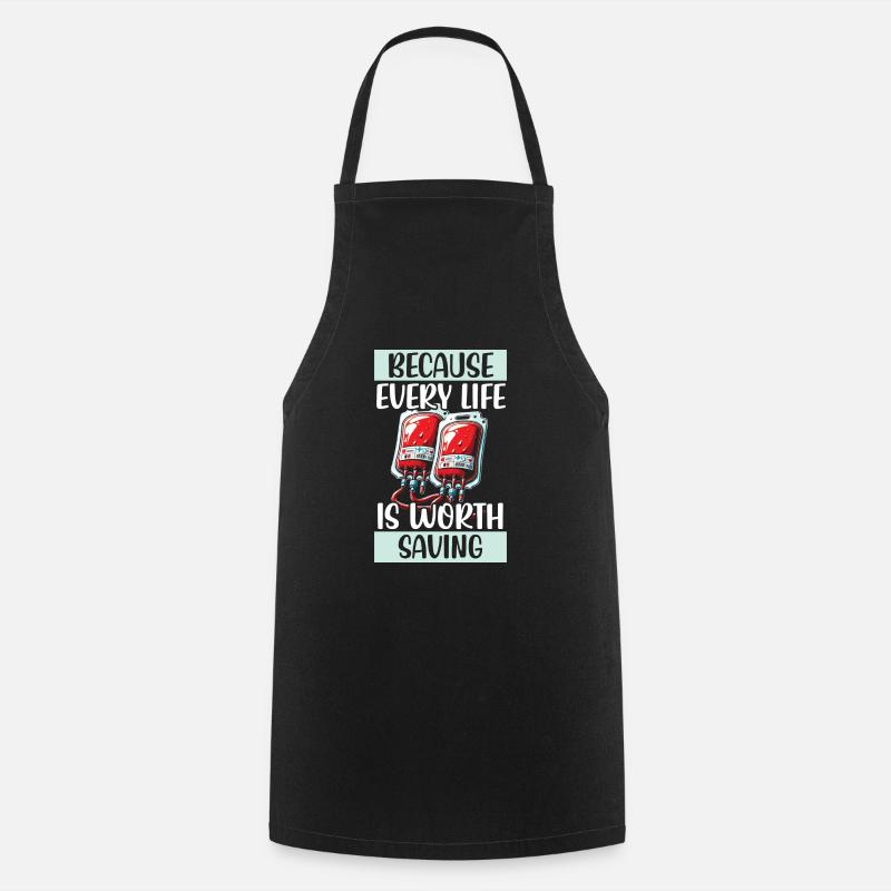 Don de sang Éducation Donner du sang - Tablier de cuisine - noir