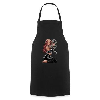 Schlange Tattoo Frau Rote Haare für einen - Kochschürze - Schwarz - Vorne - AI Model Male 185 dark (185cm)