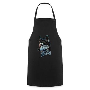 Husky Vintage Schlittenhunde Sibirischer Husky - Kochschürze - Schwarz - Vorne - AI Model Male 185 dark (185cm)