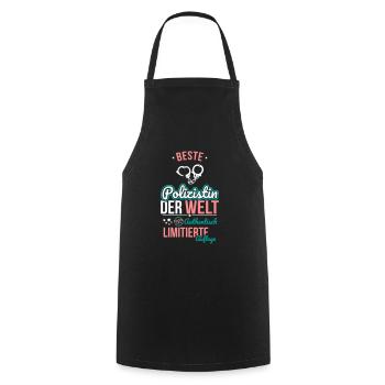 Best Female Policewoman in the World - 100% Authentic - Cooking Apron - black - Front - AI Model Male 185 dark (185cm)