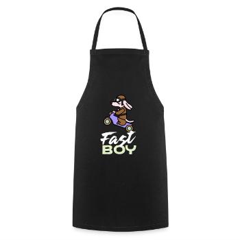 Fast Boy Teckel Chien Cadeau Wiener Dog - Tablier de cuisine - noir - Devant - AI Model Male 185 dark (185cm)