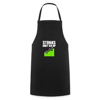 Stonks Only Go Up Parody Stock Market Enthusiasts - Kochschürze - Schwarz - Vorne - AI Model Male 185 dark (185cm)