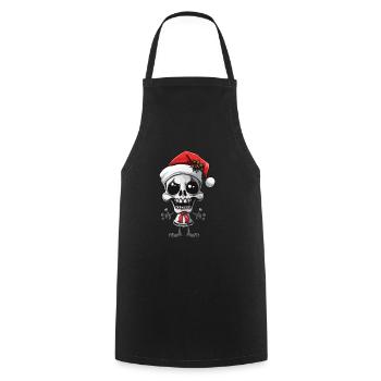 Squelette du Père Noël - Tablier de cuisine - noir - Devant - AI Model Male 185 dark (185cm)