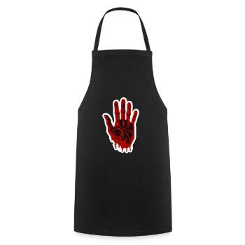Empreinte de main sanglante d’Halloween - Tablier de cuisine - noir - Devant - AI Model Male 185 dark (185cm)