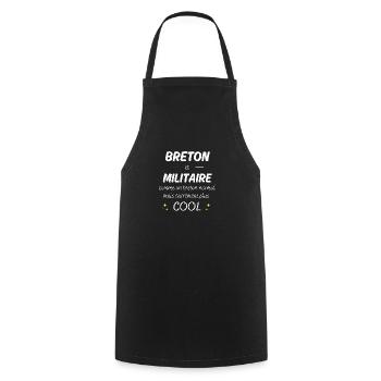 breton et militaire breton plus cool - Tablier de cuisine - noir - Devant - AI Model Male 185 dark (185cm)