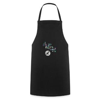 ANTON - Beautiful boy name with dinosaur - Cooking Apron - black - Front - AI Model Male 185 dark (185cm)