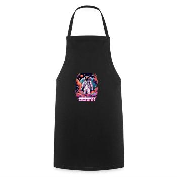 GERRIT - Beau prénom de garçon avec astronaute cool - Tablier de cuisine - noir - Devant - AI Model Male 185 dark (185cm)