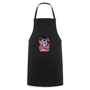 JOSHUA - Beautiful boy name with cool astronaut - Cooking Apron - black - Front - AI Model Male 185 dark (185cm)