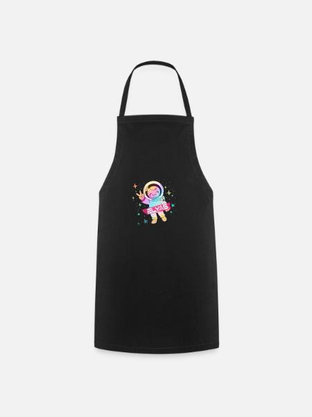 ELYAS - Beau prénom de garçon avec astronaute mignon - Tablier de cuisine - noir